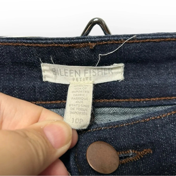 Eileen Fisher Petite Dark Wash Organic Cotton Skinny Jeans  10P - Picture 8 of 9